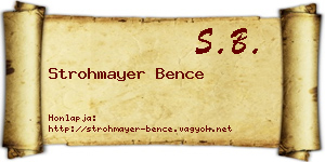 Strohmayer Bence névjegykártya